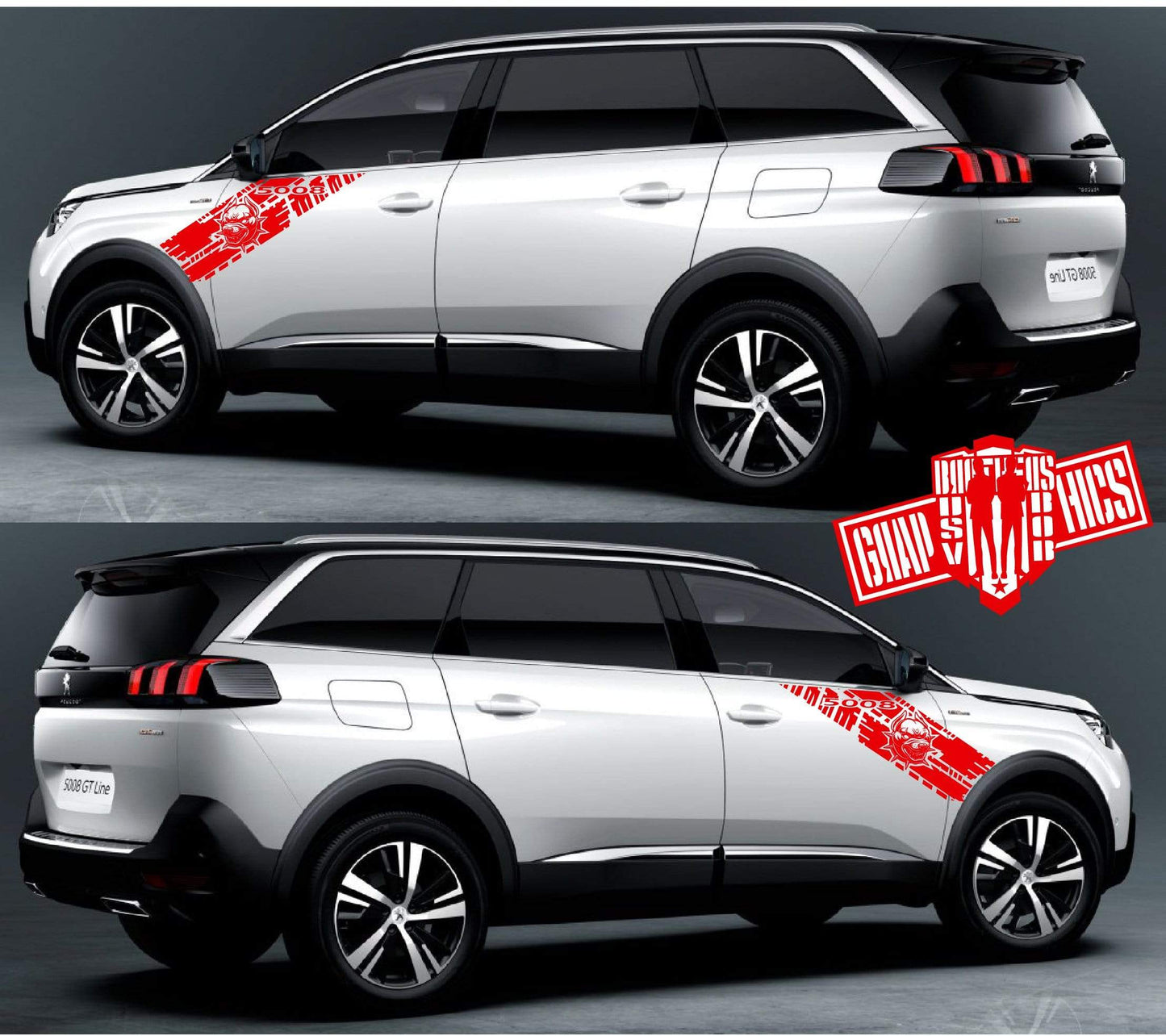 Custom Decal Sticker Vinyl Side Racing Stripes for Peugeot 5008 - Brothers-Graphics