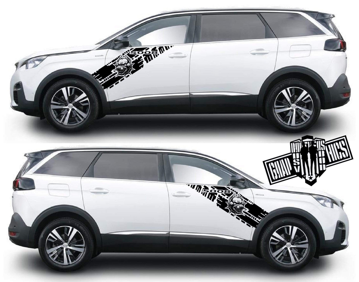 Custom Decal Sticker Vinyl Side Racing Stripes for Peugeot 5008 - Brothers-Graphics