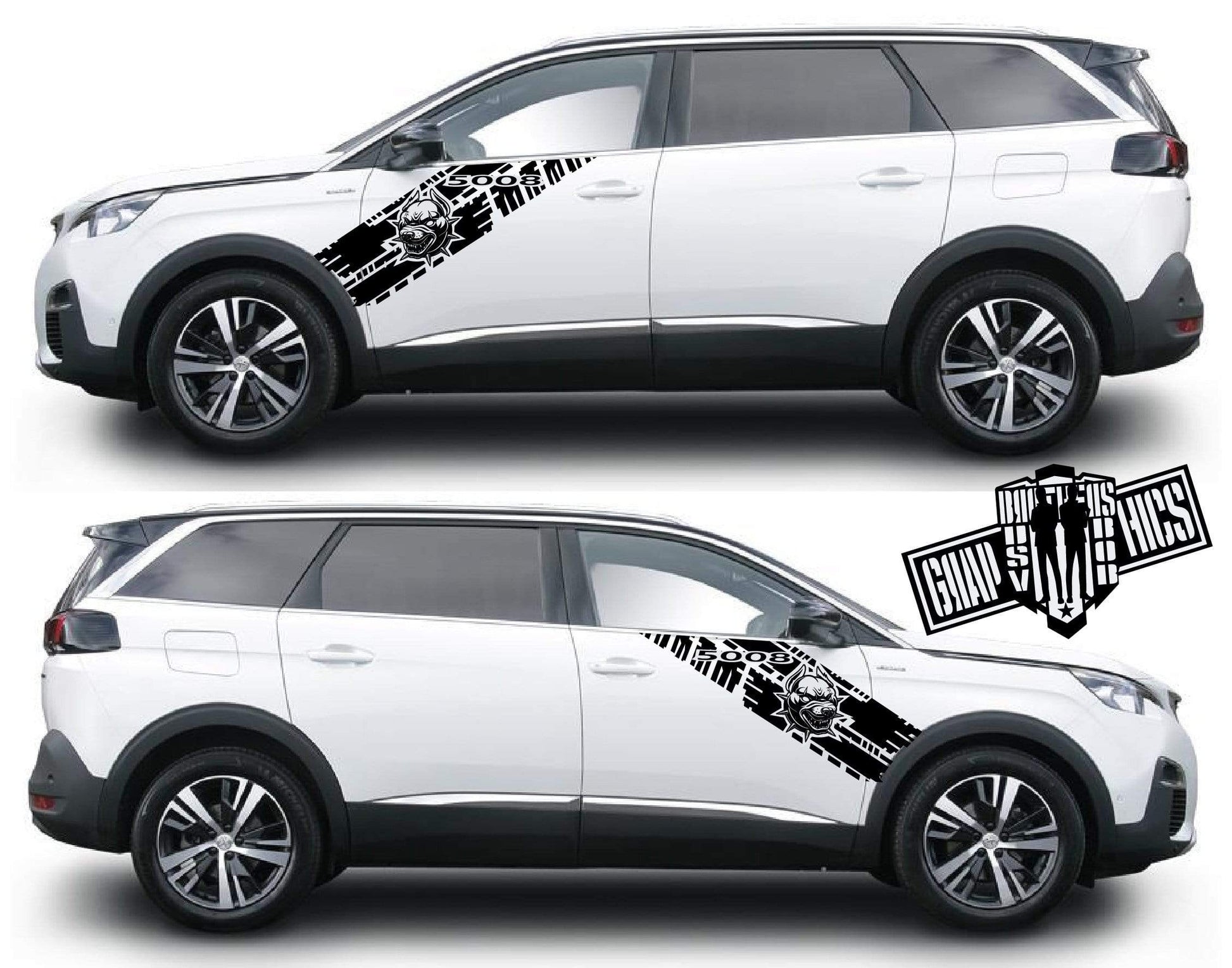 Custom Decal Sticker Vinyl Side Racing Stripes for Peugeot 5008 - Brothers-Graphics