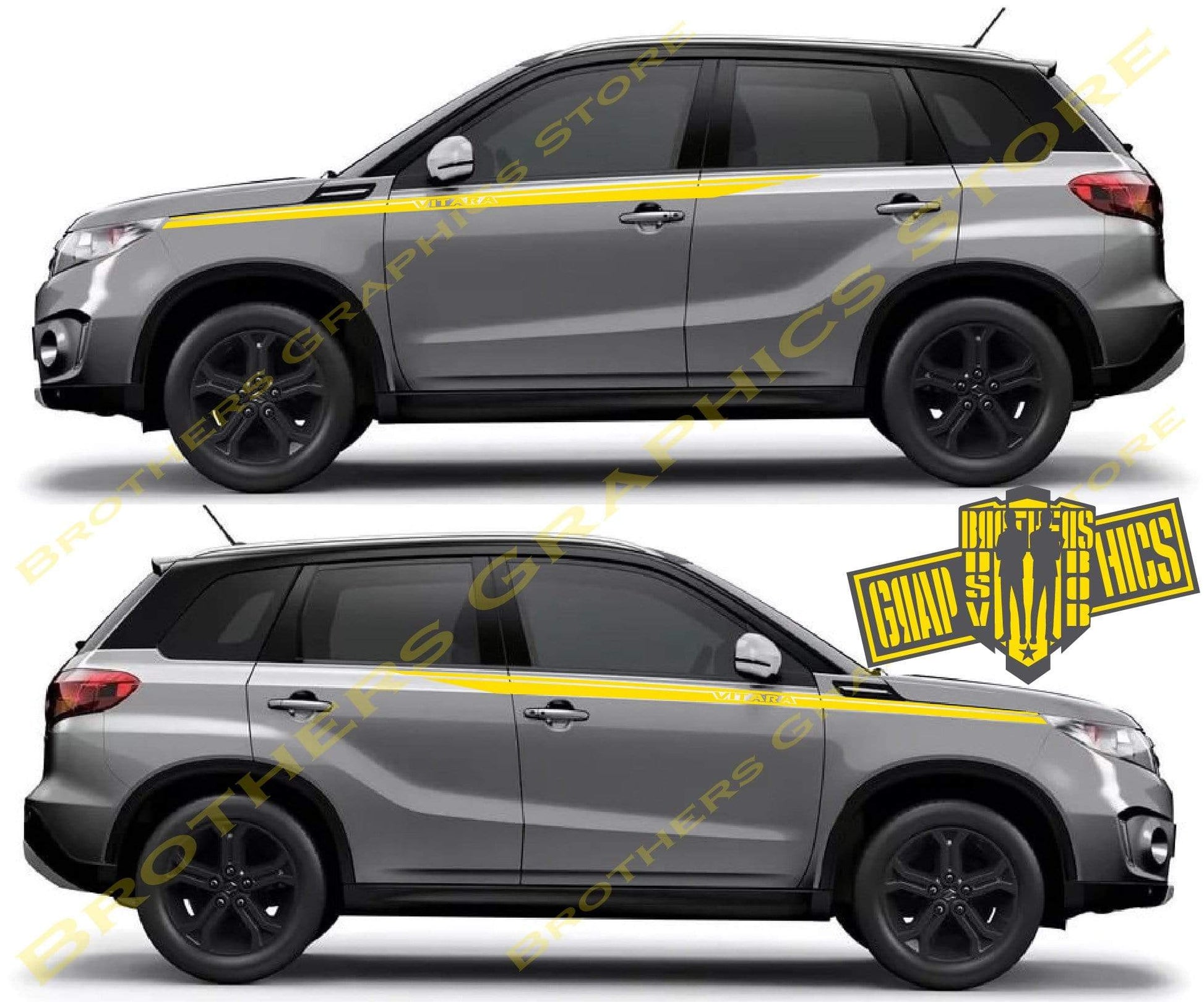 Custom Decal Sticker Vinyl Side Racing Stripes for Suzuki Vitara - Brothers-Graphics