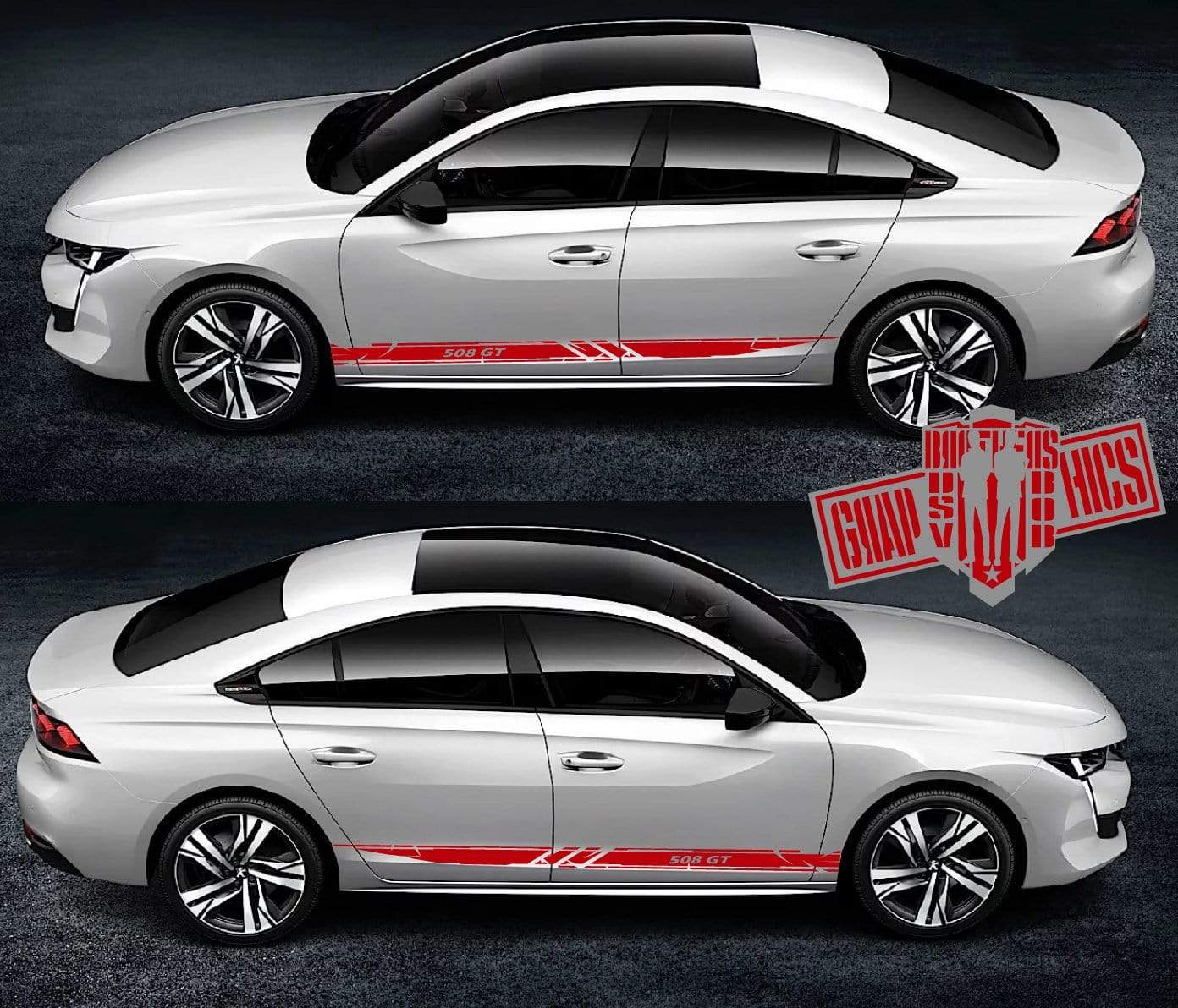 Custom Decal Vinyl Graphics Special Made for Peugeot 508 - Brothers-Graphics