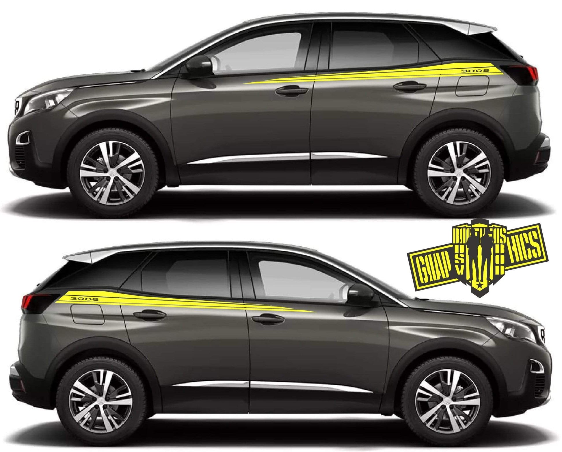 Custom Door Decal Vinyl Racing Stripe Stickers For Peugeot 3008 - Brothers-Graphics