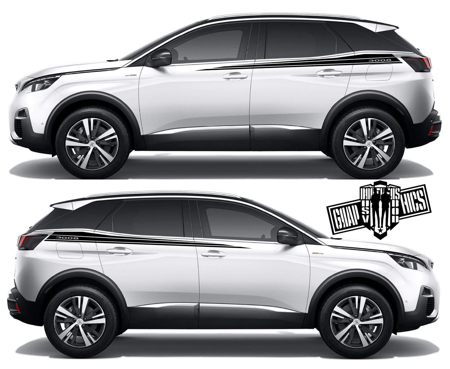 Custom Door Decal Vinyl Racing Stripe Stickers For Peugeot 3008 - Brothers-Graphics