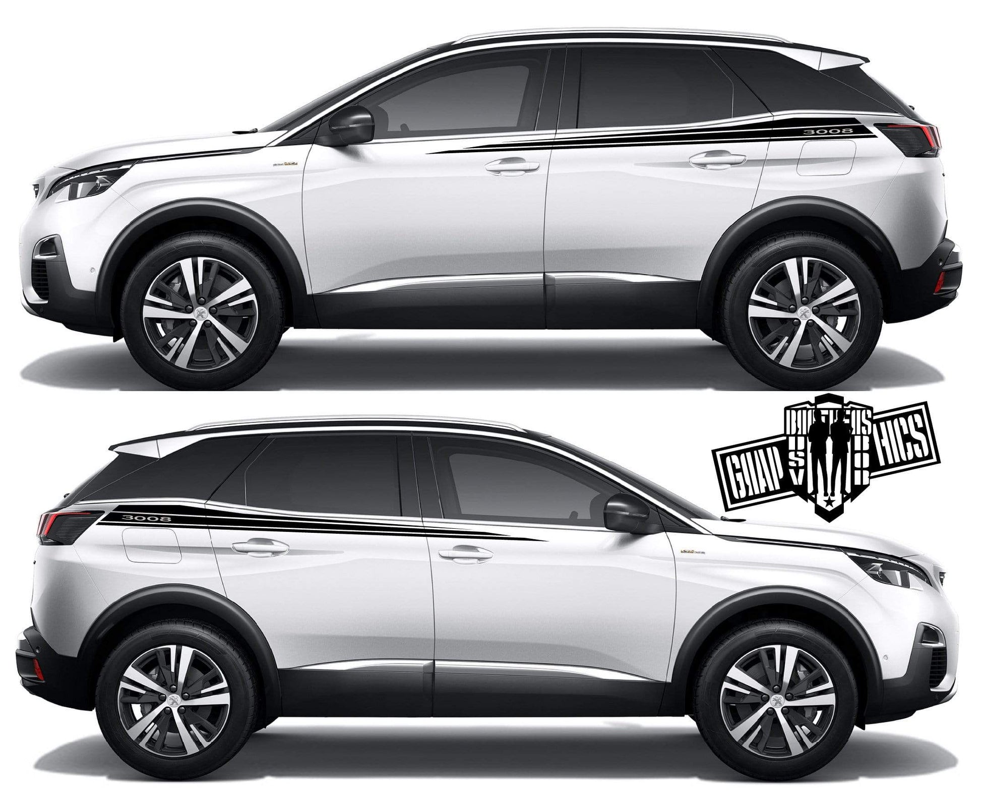 Custom Door Decal Vinyl Racing Stripe Stickers For Peugeot 3008 - Brothers-Graphics