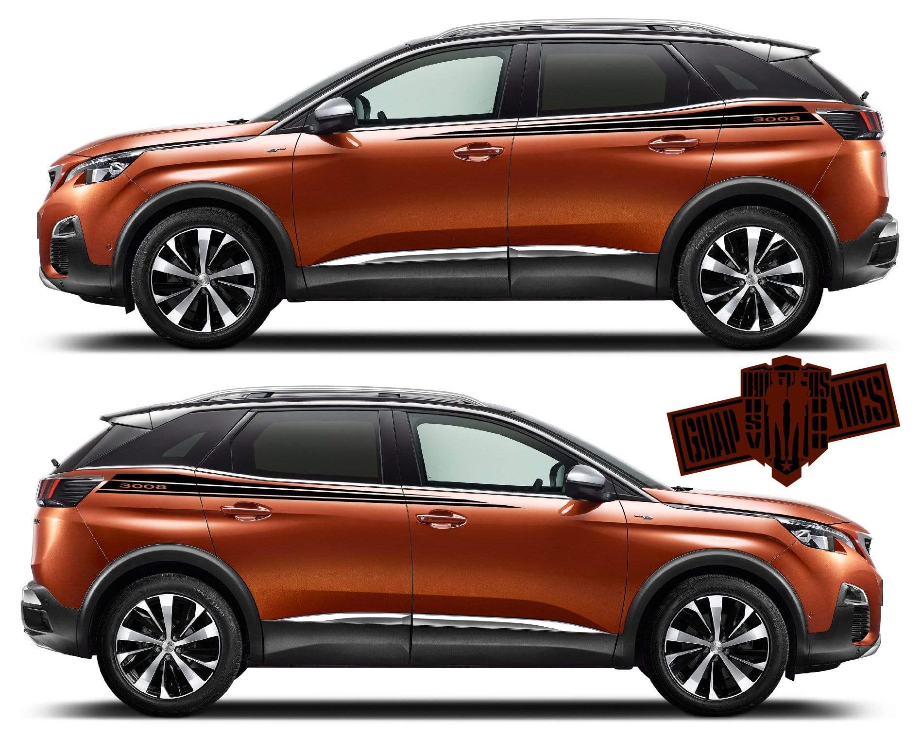 Custom Door Decal Vinyl Racing Stripe Stickers For Peugeot 3008 - Brothers-Graphics