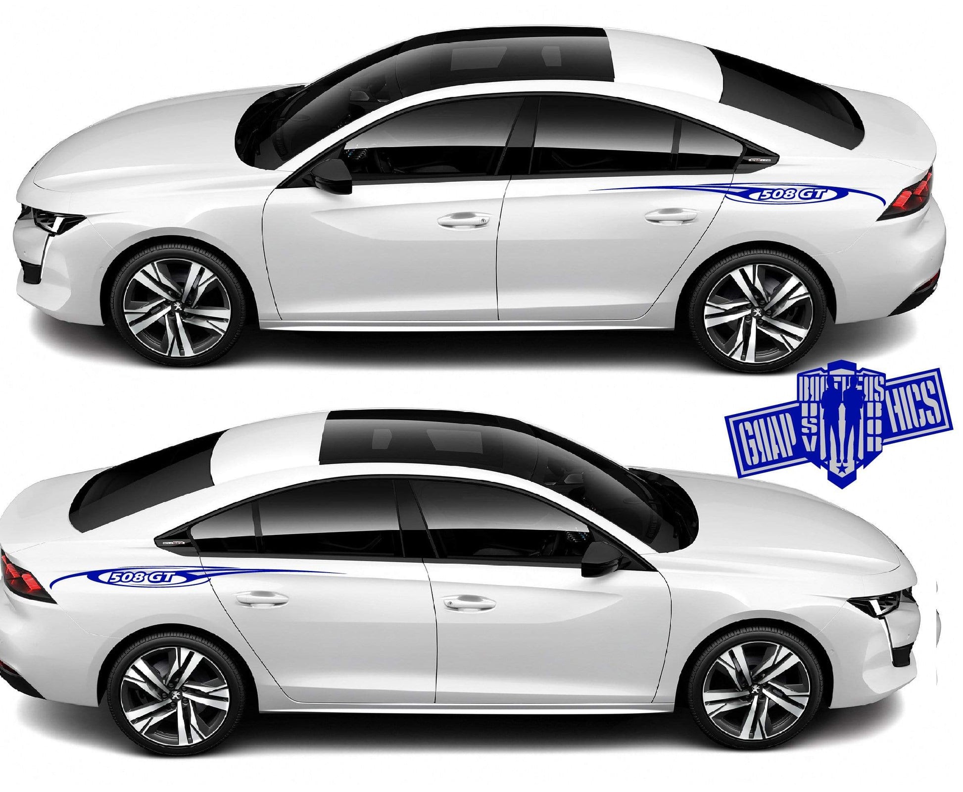 Custom Door Decal Vinyl Racing Stripe Stickers For  Peugeot 508 - Brothers-Graphics