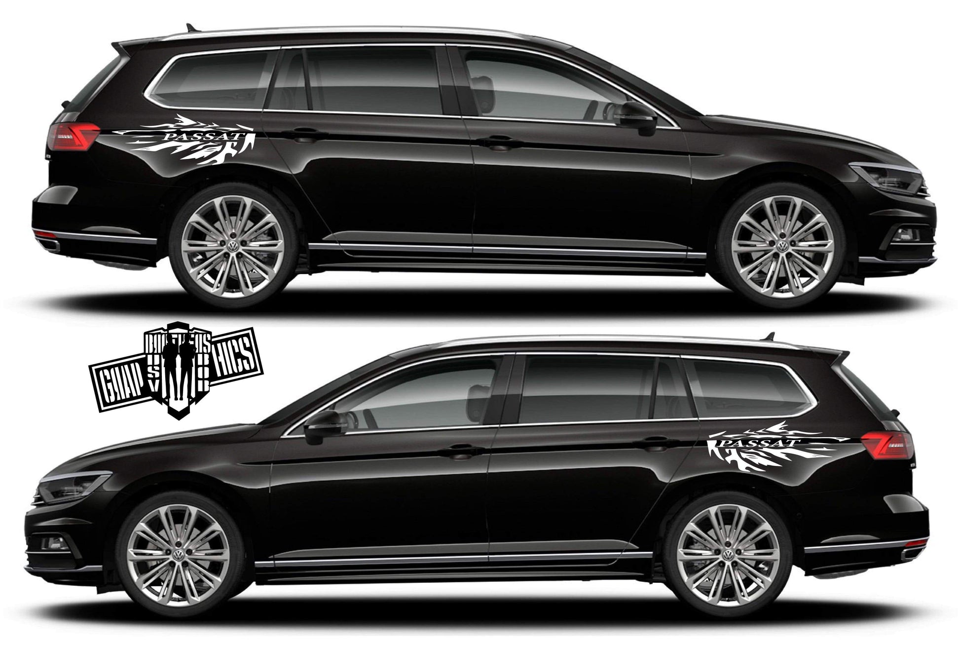 Custom Racing Decal Side Door Stripe Stickers For VW PASSAT - Brothers-Graphics