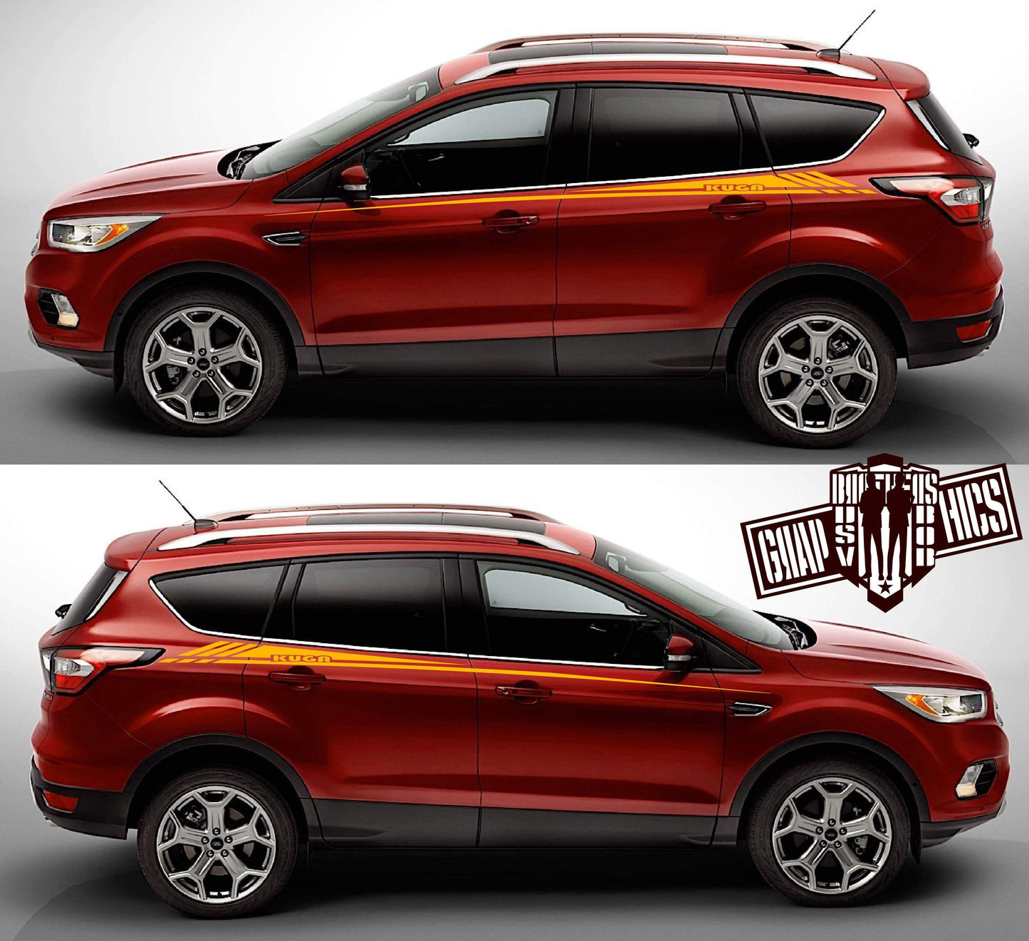 Custom Racing Decal Sticker Side Door Stripe Stickers For Ford KUGA - Brothers-Graphics
