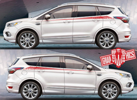 Custom Racing Decal Sticker Side Door Stripe Stickers For Ford KUGA - Brothers-Graphics