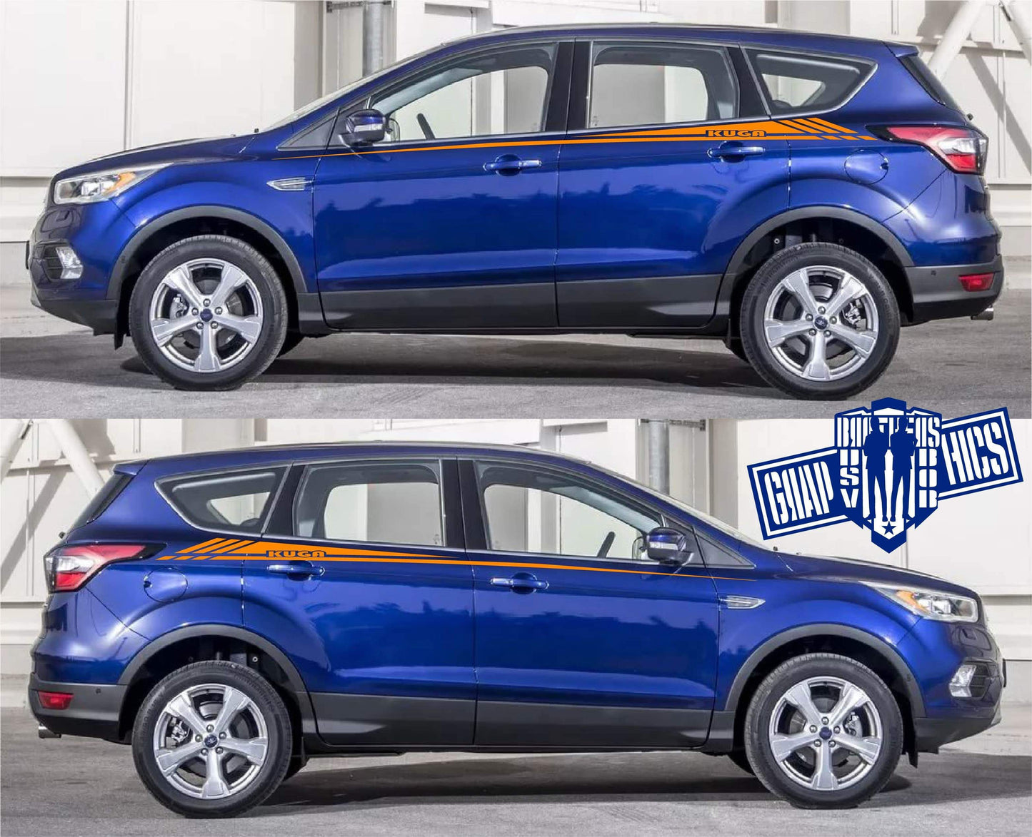 Custom Racing Decal Sticker Side Door Stripe Stickers For Ford KUGA - Brothers-Graphics