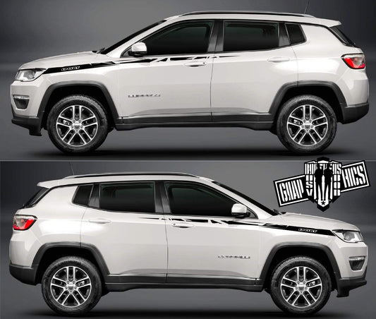 Custom Racing Decal Sticker Side Door Stripe Stickers For Jeep Compass - Brothers-Graphics