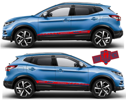 Custom Racing Decal Sticker Side Door Stripe Stickers For Nissan Qashqai - Brothers-Graphics