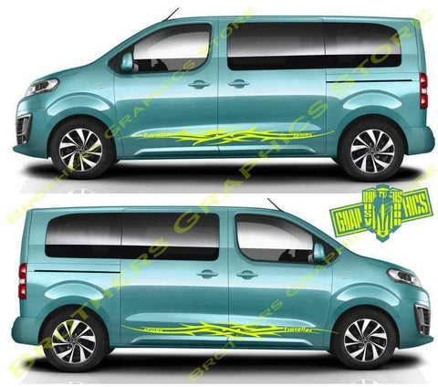 Custom Racing Decal Sticker Side Door Stripe Stickers For Peugeot Traveller - Brothers-Graphics