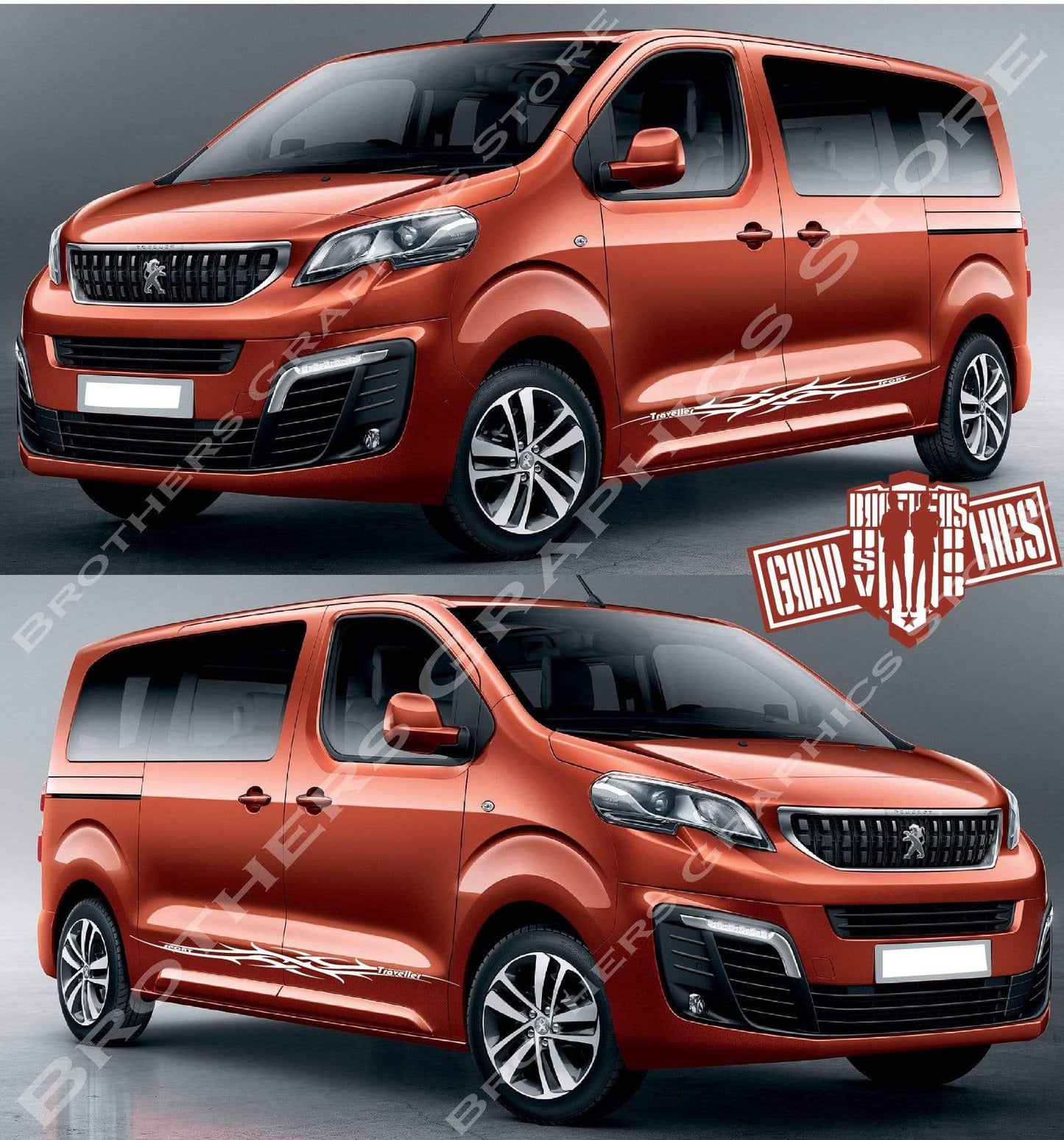 Custom Racing Decal Sticker Side Door Stripe Stickers For Peugeot Traveller - Brothers-Graphics