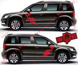 Custom Racing Decal Sticker Side Door Stripe Stickers For Skoda Yeti - Brothers-Graphics