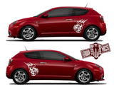 Custom Racing Decal Sticker Side Door Stripe Stickers kit Alfa Romeo Mito - Brothers-Graphics