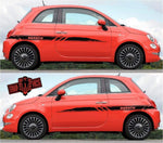 Custom Racing Decal Sticker Side Door Stripe Stickers kit for Fiat Abarth 500 2007-2020 - Brothers-Graphics