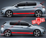 Custom Racing Decal Sticker Side Door Stripe Stickers kit for Peugeot 308 - Brothers-Graphics
