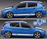 Custom Racing Decal Sticker Side Door Stripe Stickers kit for Peugeot 308 - Brothers-Graphics