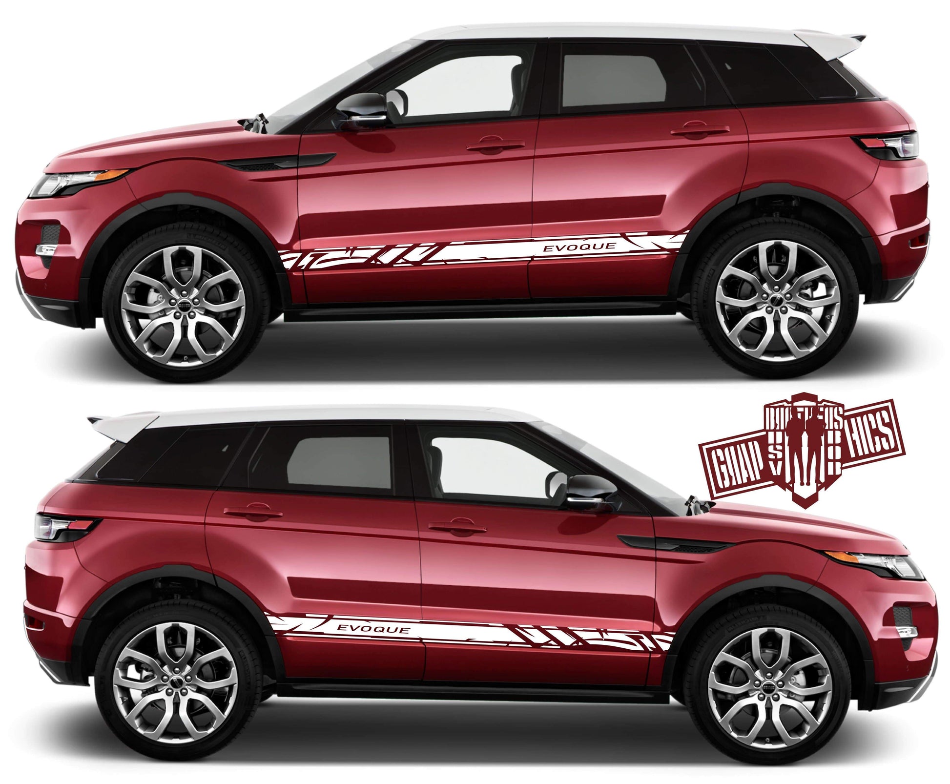 Custom Racing Decal Sticker Side Door Stripe Stickers kit for Range Rover Evoque - Brothers-Graphics