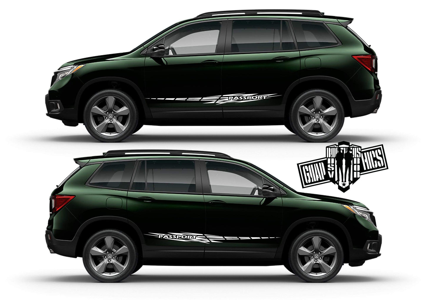 Custom Racing Decal Sticker Side Door Stripe Stickers kit Honda Passport - Brothers-Graphics