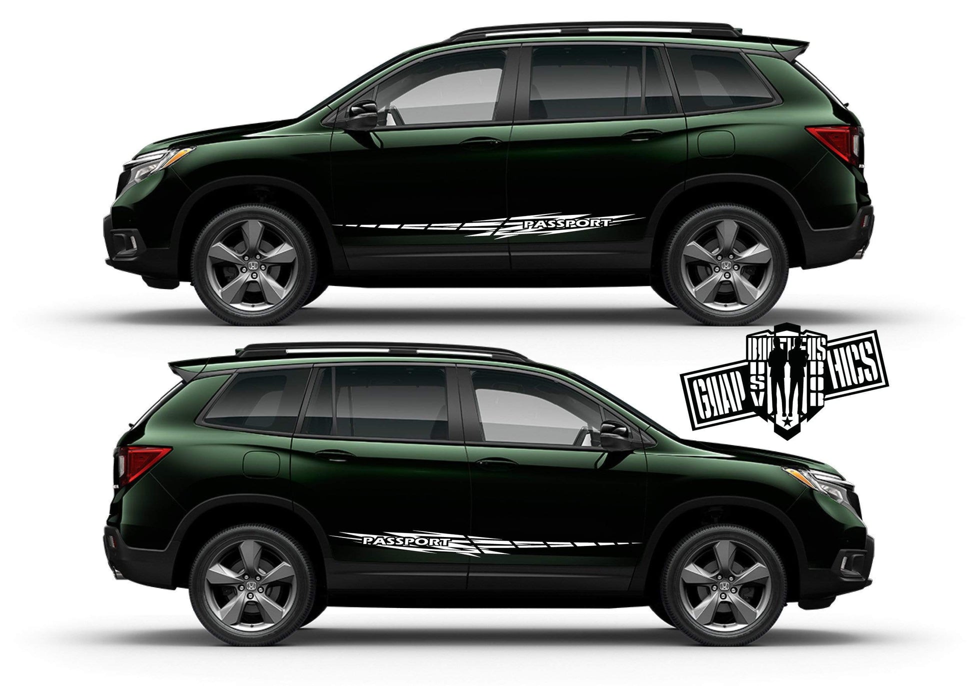 Custom Racing Decal Sticker Side Door Stripe Stickers kit Honda Passport - Brothers-Graphics