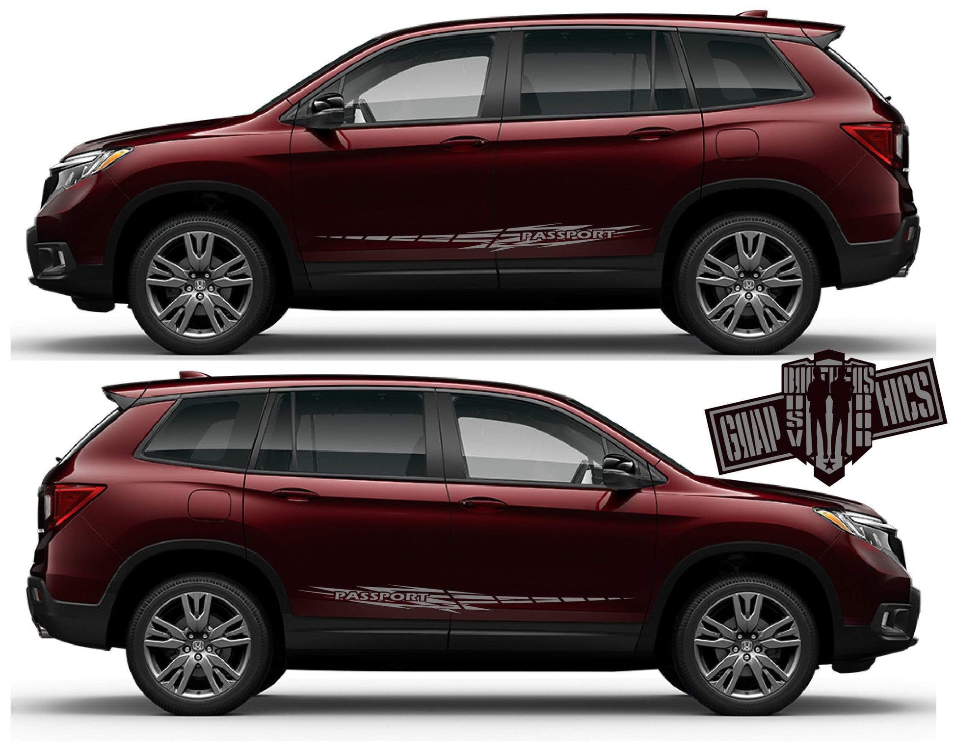 Custom Racing Decal Sticker Side Door Stripe Stickers kit Honda Passport - Brothers-Graphics