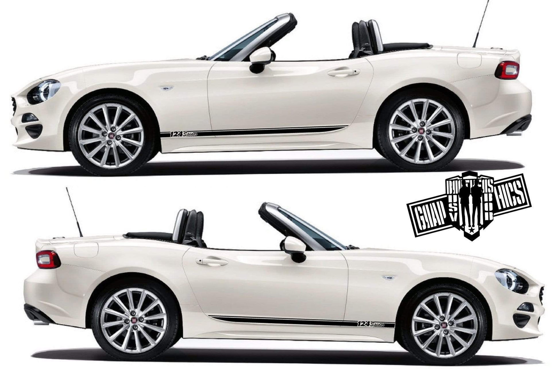 Custom Racing Decal Sticker Stripe Stickers for Fiat Spider 124 - Brothers-Graphics