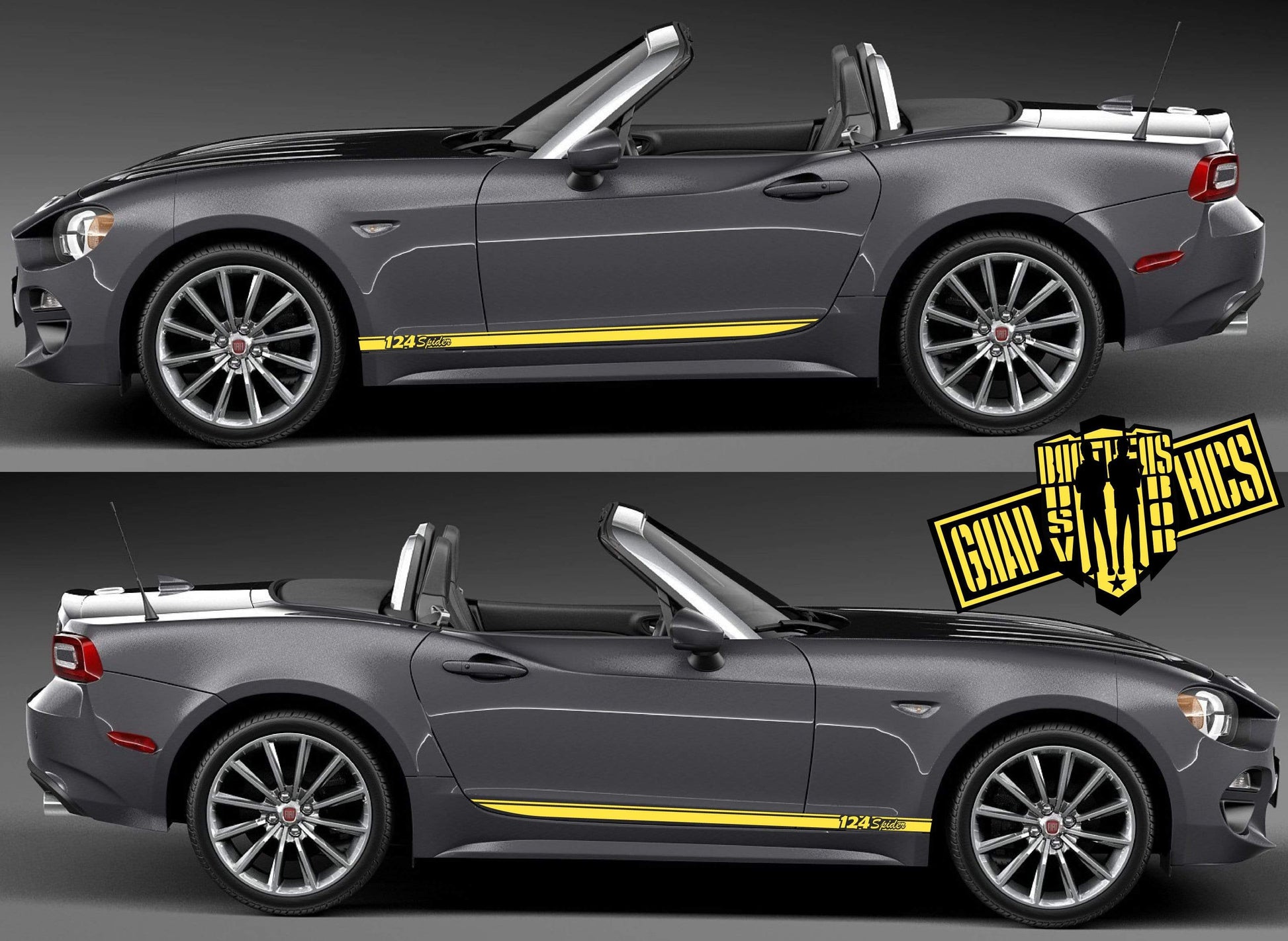 Custom Racing Decal Sticker Stripe Stickers for Fiat Spider 124 - Brothers-Graphics