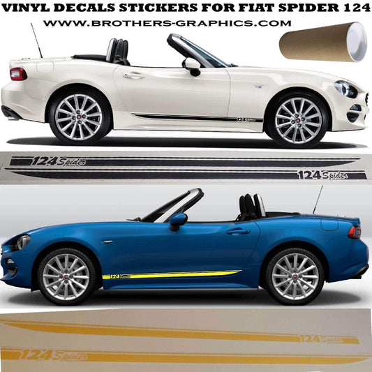 Autocollants à rayures personnalisés pour course compatibles avec Fiat Spider 124 