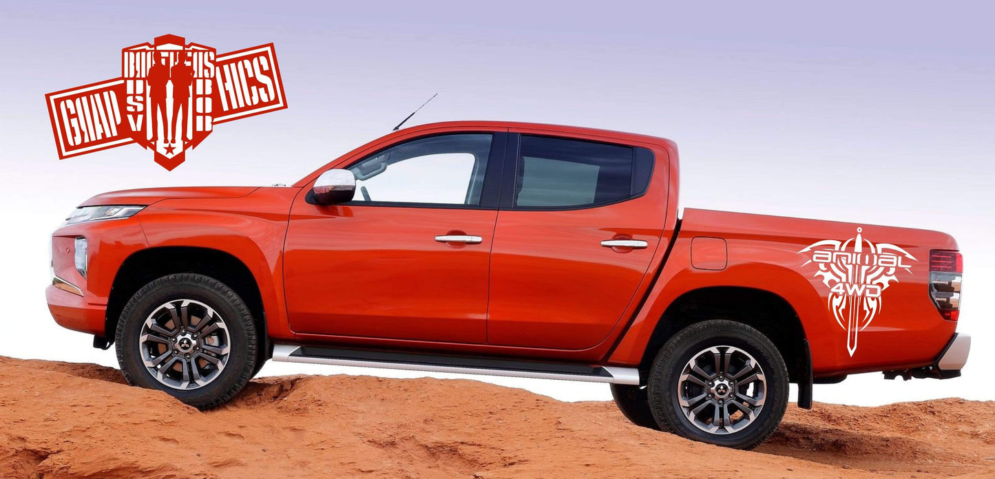 Custom Racing Decal Sticker Stripe Stickers For Mitsubishi L200 - Brothers-Graphics