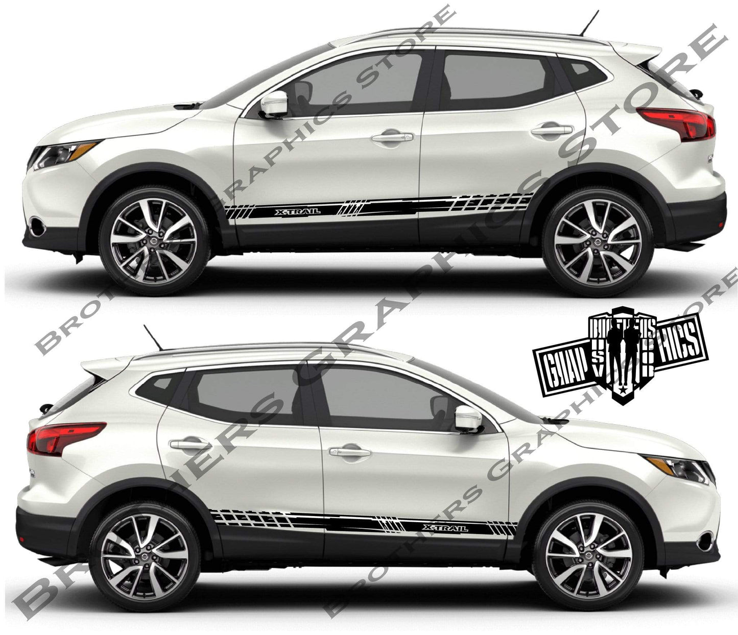 Custom Racing Decal Sticker Stripe Stickers for Nissan X-Trail - Brothers-Graphics