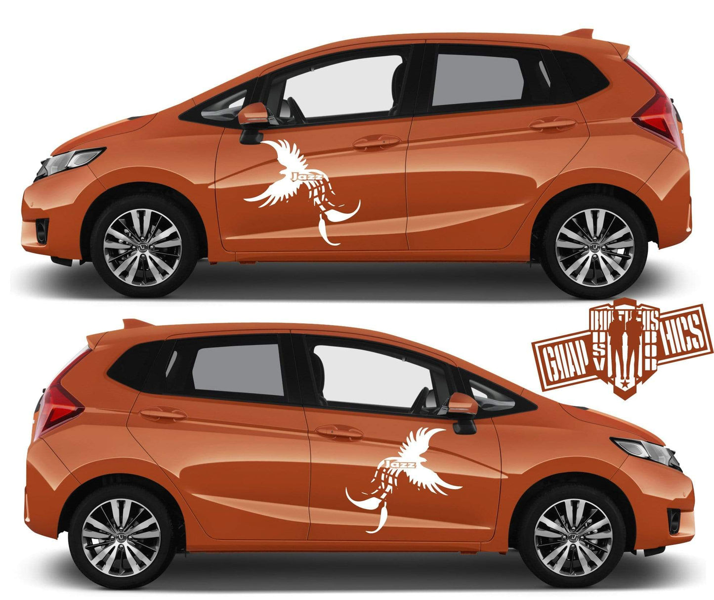 Custom Racing Graphics Sticker Car Vinyl Stripes Fit Honda Jazz - Brothers-Graphics