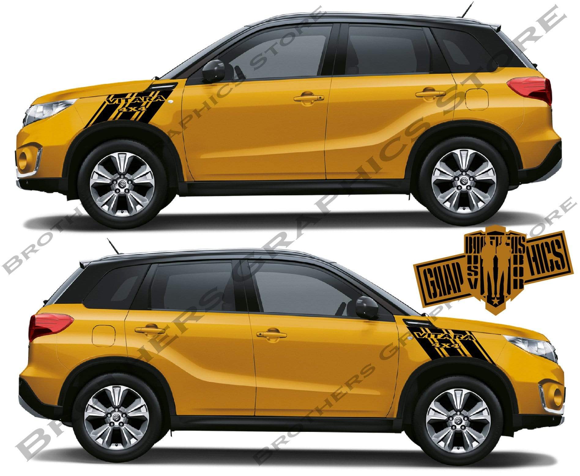 Custom Racing Line Stickers Car Side Vinyl Stripes For Suzuki Vitara - Brothers-Graphics