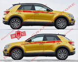 Custom Racing Line Stickers Car Side Vinyl Stripes For VW T-ROC - Brothers-Graphics