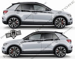 Custom Racing Line Stickers Car Side Vinyl Stripes For VW T-ROC - Brothers-Graphics