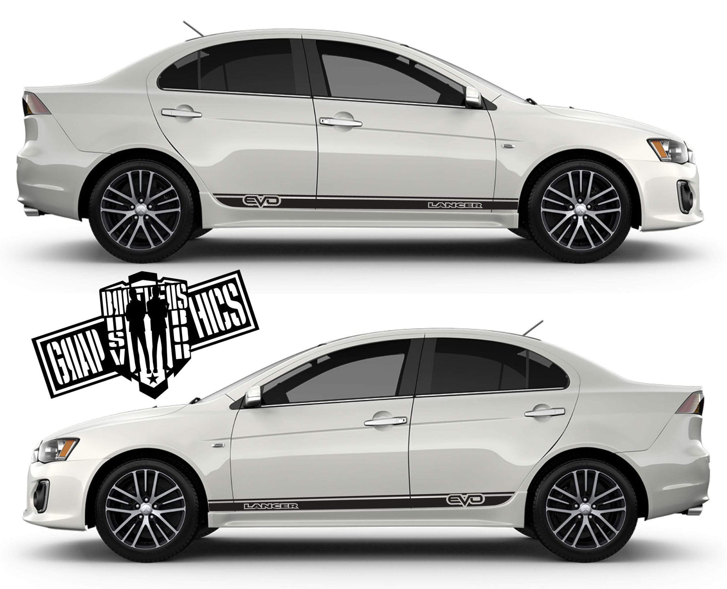 Custom Sticker Car Side Vinyl Stripes For Mitsubishi Lancer Evolution X 10 2001-2021 - Brothers-Graphics