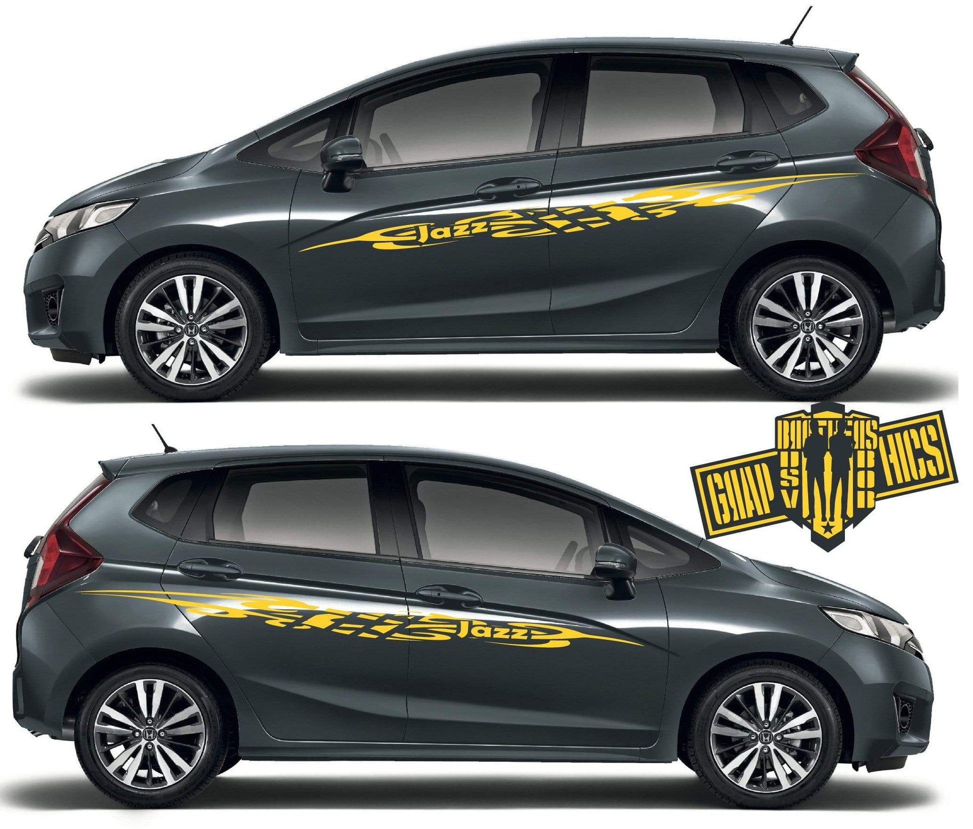 Custom Sticker Vinyl Side Racing Stripes for Honda Jazz - Brothers-Graphics