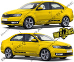 Customized Stickers Racing Stripes for Skoda Rapid - Brothers-Graphics
