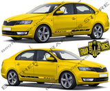 Customized Stickers Racing Stripes for Skoda Rapid - Brothers-Graphics