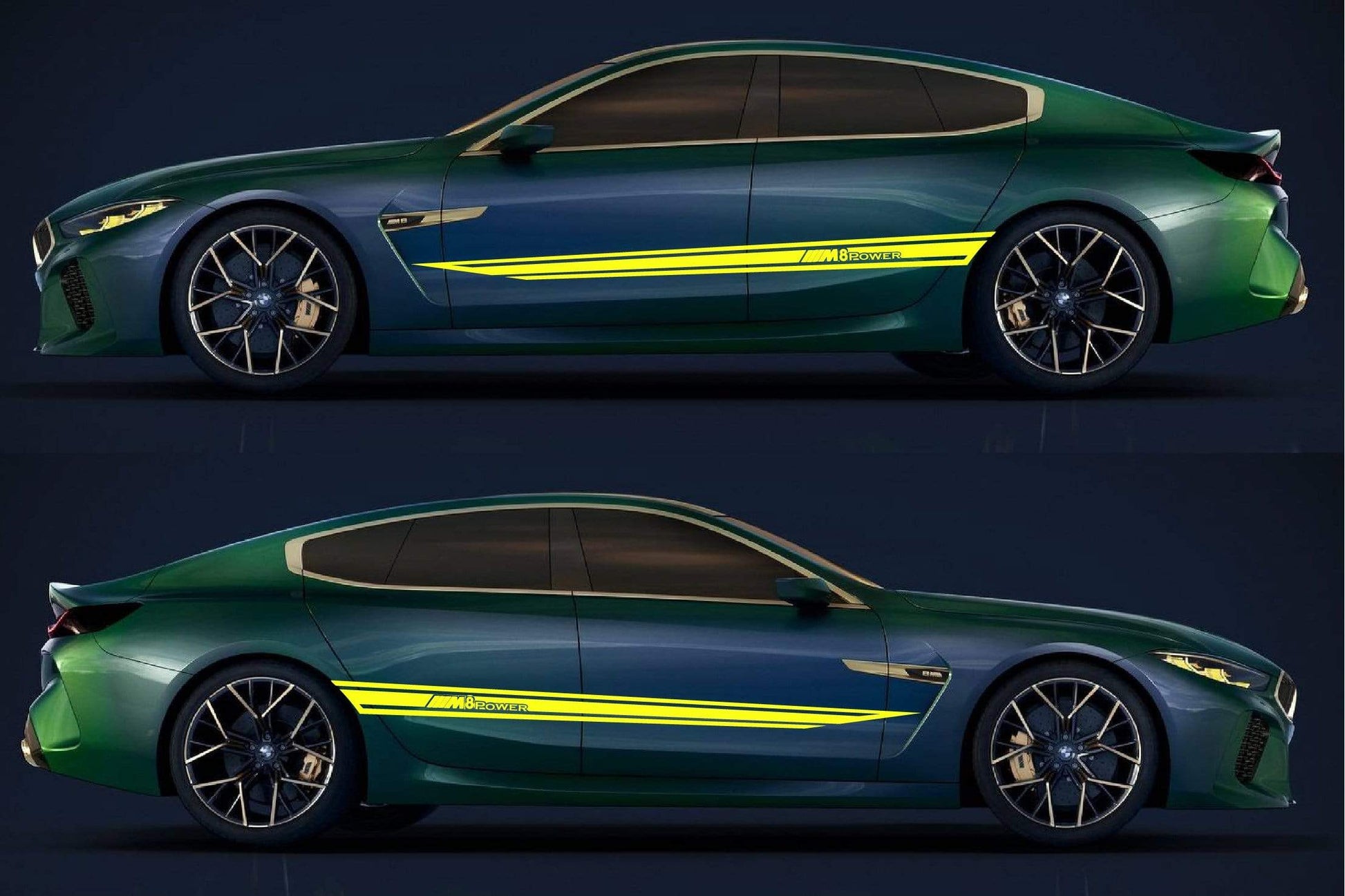 Customized Vinyl Decal Racing Stripes For BMW M8 bmw m racing stripes - Brothers-Graphics