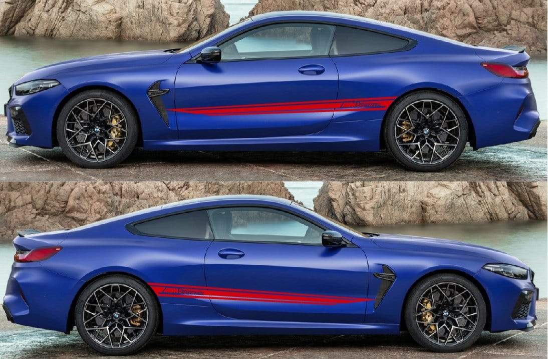 Customized Vinyl Decal Racing Stripes For BMW M8 bmw m racing stripes - Brothers-Graphics