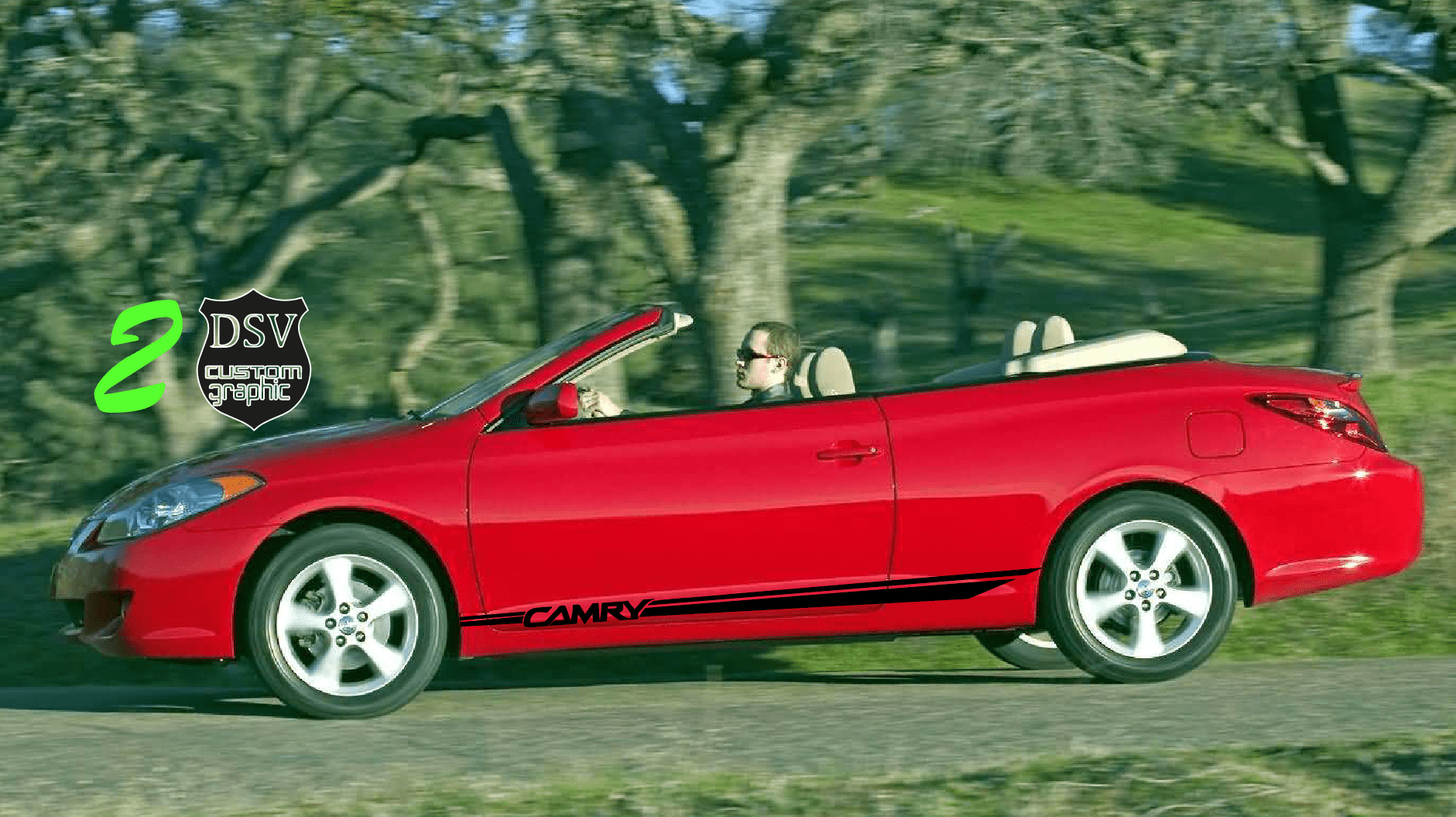 Customized Vinyl Decal Racing Stripes For Toyota Camry - Brothers-Graphics