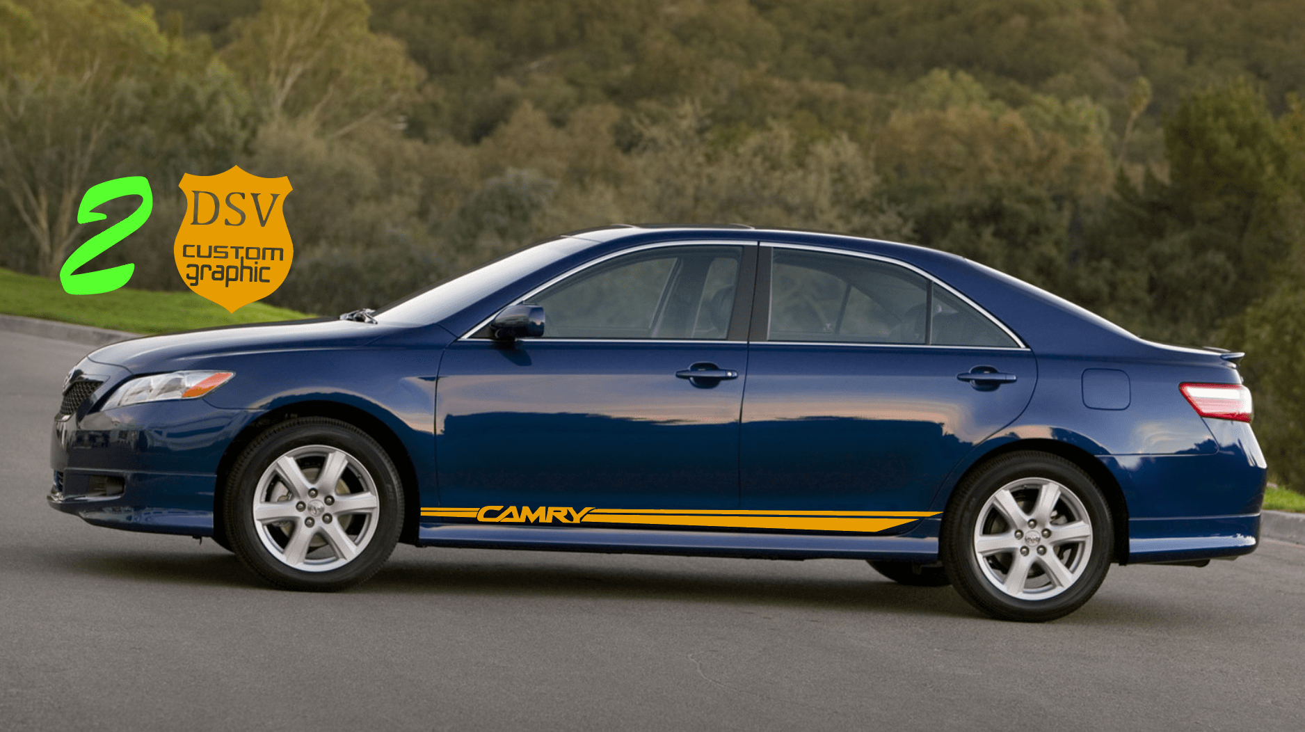 Customized Vinyl Decal Racing Stripes For Toyota Camry - Brothers-Graphics