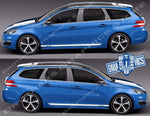 Decal Sticker Side Door Stripe Stickers For Peugeot 308 SW - Brothers-Graphics