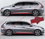 Decal Sticker Side Door Stripe Stickers For Peugeot 308 SW - Brothers-Graphics