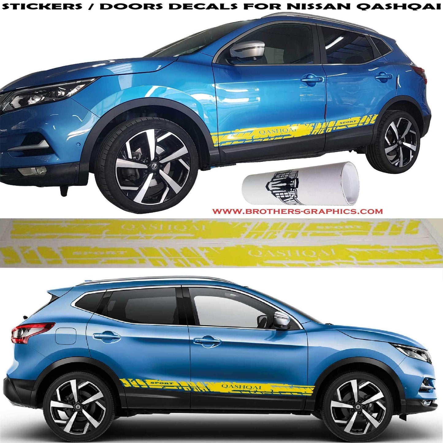 Autocollant pour bande latérale pour Nissan Qashqai 