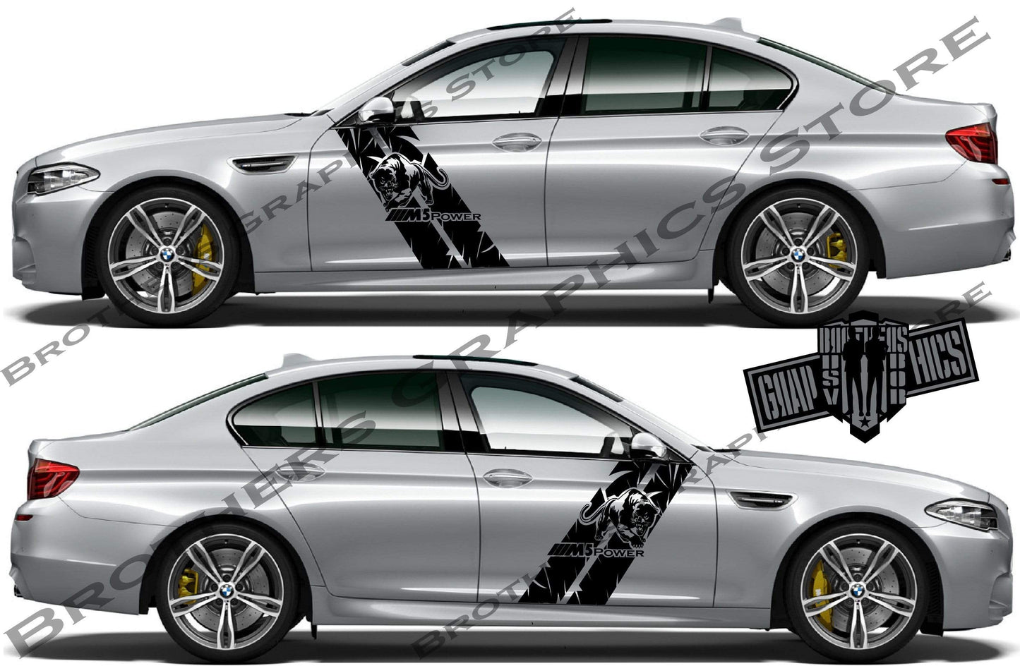 Decal Sticker Vinyl Side Racing Stripes for BMW M5 - Brothers-Graphics