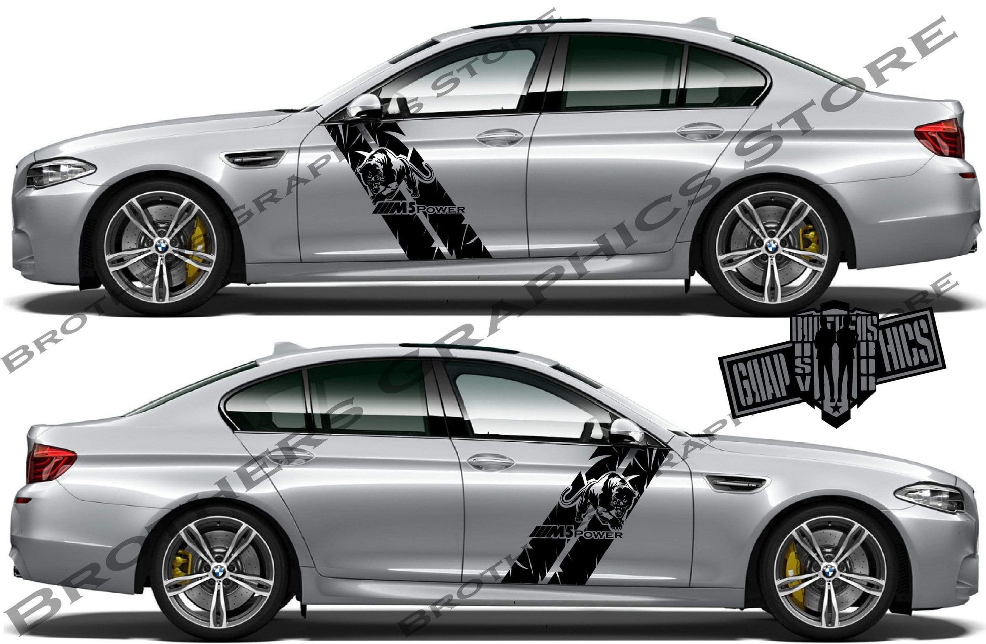 Decal Sticker Vinyl Side Racing Stripes for BMW M5 - Brothers-Graphics