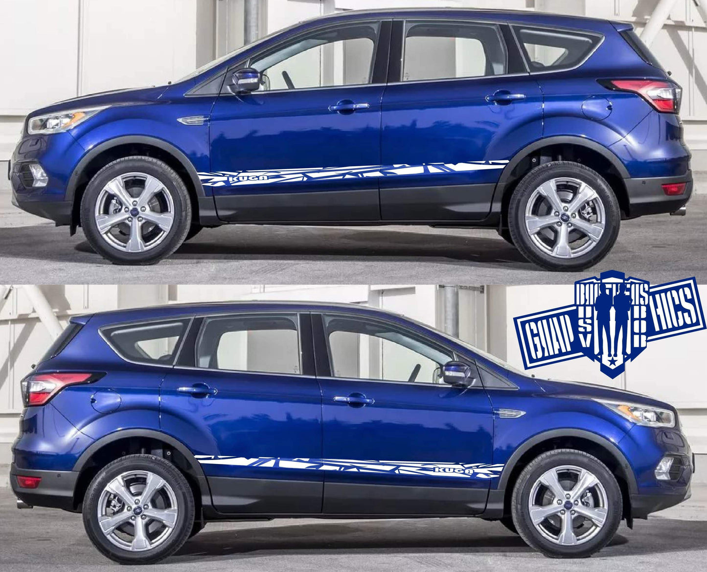 Decal Sticker Vinyl Side Racing Stripes for Ford Kuga - Brothers-Graphics